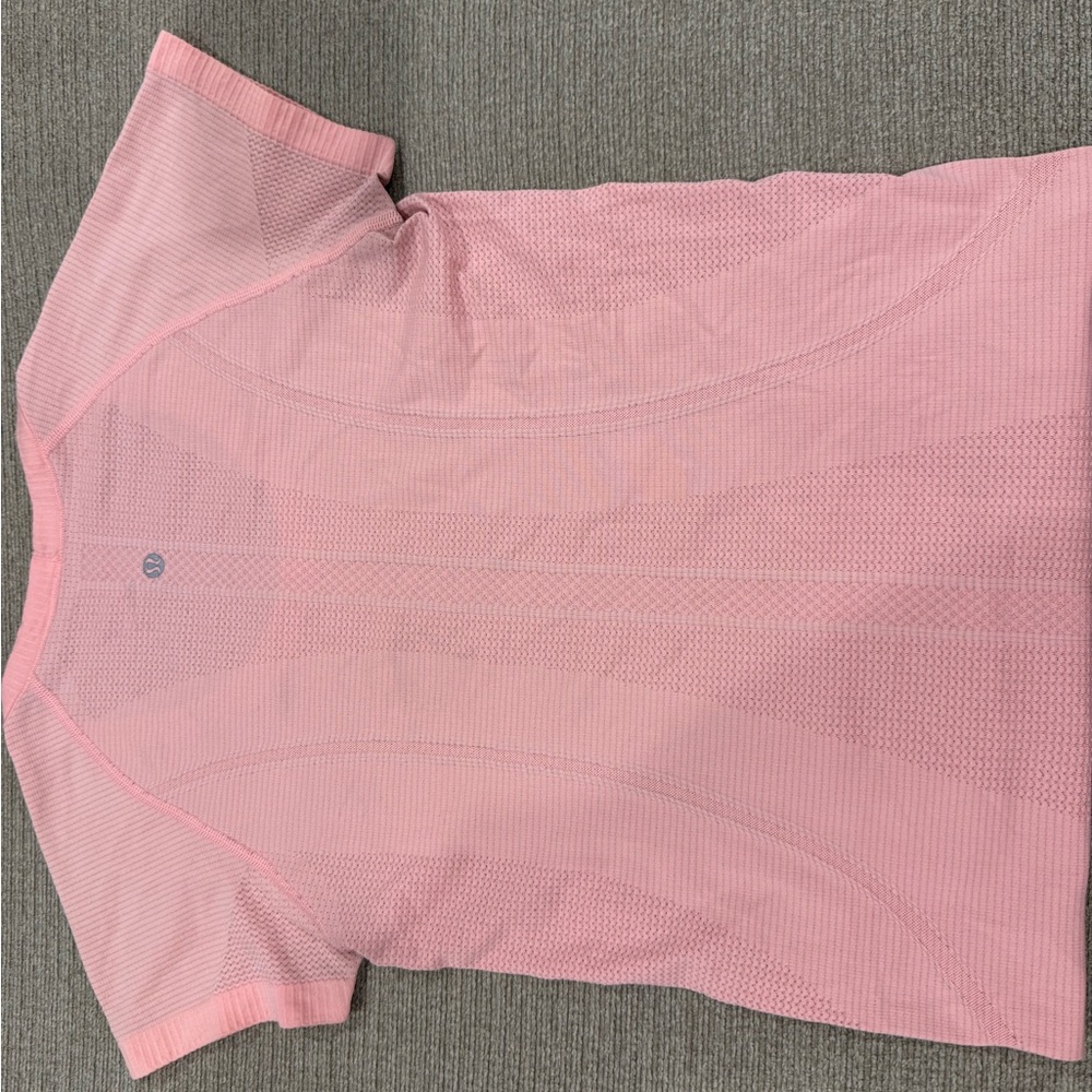 Pink Short Sleeve Lululemon Swiftly Top - Picture 2 of 2